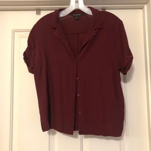 Maroon Banana Republic Botton Down Shirt